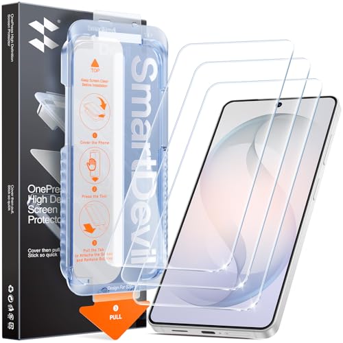 SMARTDEVIL 3 Pack for Samsung Galaxy S26 Plus Screen Protector Finger Print Reader Compatible Fast & Easy Installation Clear 9H Tempered Glass Film Alignment Frame [Dust-Free & Bubble-Free]