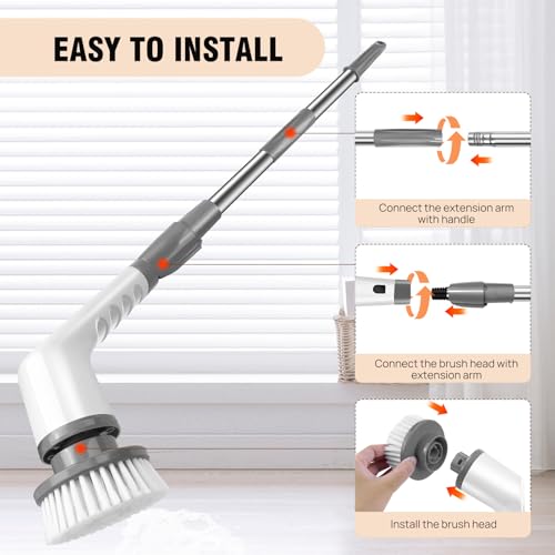 Brosse de nettoyage électrique 9 en 1 pour sol mur et douche