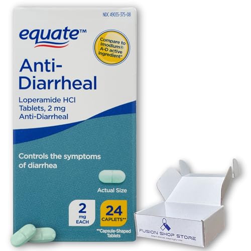 Equate Loperamide for Diarrhea 2 mg- Active Ingredient Hydrochloride 2 mg 24 Caplets, Boxed by Fusion Shop Store