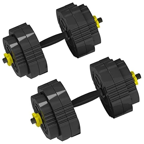 DlandHome Adjustable 55 Pounds Dumbbells, Two in One Iron Sand Mixture Dumb Bells Set, Anti Rolling Fitness Weights Dumbbells Pairs, YZWD001-25 Cover