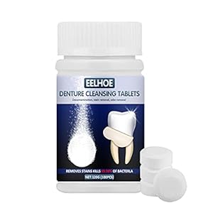 libelyef 100 stuks retentietabletten gebit reinigers voor het verwijderen van geur, houder schonere tablet, invisalign…