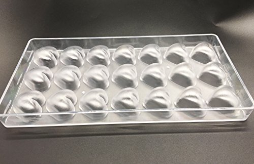 Candy Making Mold, Diamond Clear Polycarbonate Chocolate Mold Jelly Candy Making Mold 21-Piece Tray (Heart candy mold) - Thumbnail 2