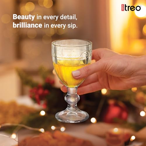Image of Treo by Milton Glace Shot Glasses I Set of 6 (65 ml) | Elegant Fluted mini Glasses with Geometric Design for Shots, mocktails, tasters & Parties
