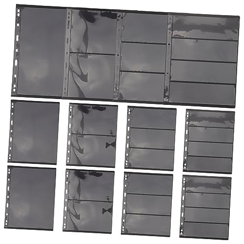 TOPPERFUN 20pcs Stamp Album Pages for Collector Stamps Pages for Small Binder Card Binder Hot Stamping Stamps Collection Book Insert