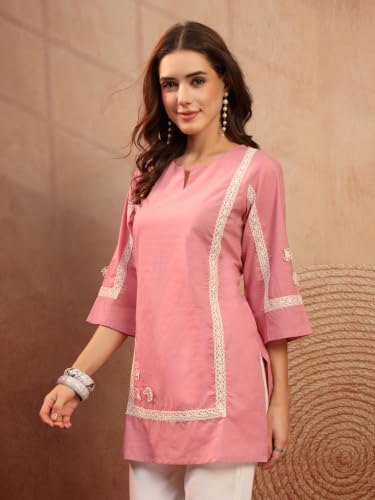 Image of COTLAND Fashions Jaipuri Cotton Printed Short Kurti for Women