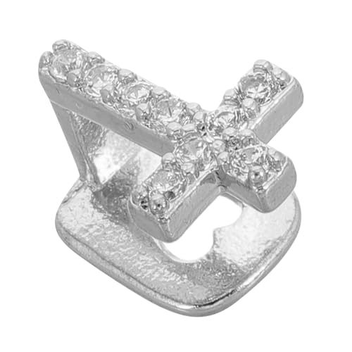 DEARMAMY 1 Juego De Brackets Cruzados De Hip Hop Joyería Para Tapas Para De Mujer Tapas Para Postizas Tapas Para De Metal Plateadas