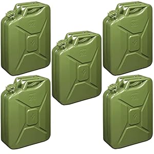 5 x Benzinkanister Grün Kanister 20L Reservekanister UN Dieselkanister