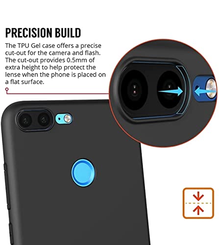Image of Mobile Back Cover Case for Honor 7A Pro (Silicone Case|CameraProtection|Black SC1510)