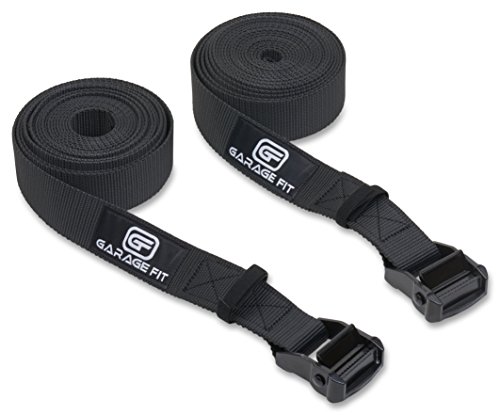 Garage Fit Premium Heavy Duty Replacement Gym Ring Straps - Cross Training, Gymnastics, Fitness, Exercise (Black Straps Only)