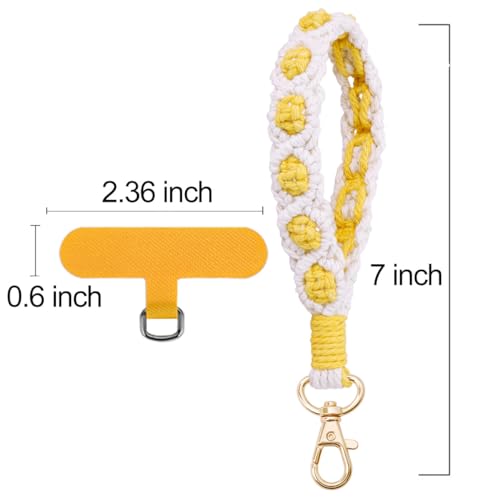 Boho Macrame Phone Wrist Strap, Cell Phone Lanyard with Tether Tab, Purple - Photo 22 sur 85