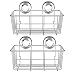 SANNO Two Suction Shower Caddies, Deep Basket Shelf with Suction Cups,Bath Organizer Kitchen Storage Basket for Gel Holder Bathroom Storage Shampoo, Conditioner -2 Pack
