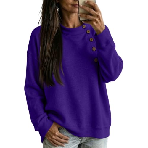 Crewneck Sweatshirts Women Fall Y2k Preppy Fleece Oversized Sweatshirt - image 1