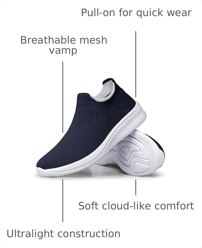 Image of vibdiv Pull-on Shoes Women Sock Sneakers Casual Lightweight Walking Jogging Yoga Indoor Outdoor Travel