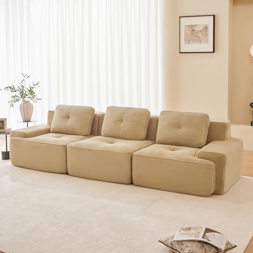 Image of Corduroy Modular Sectional Sofa, Oversized Cloud Couches for Living Room