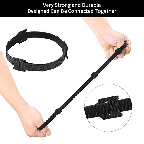 BALABALA 100 PCS 6 inch Reusable Fastening Cable Ties Cords Management Cable Organizer Cord Wrap Black - Thumbnail 4