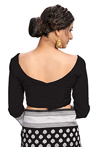 Image of Glory Sarees Women's Jacquard Silk Saree With Blouse Piece (jacquard115black)
