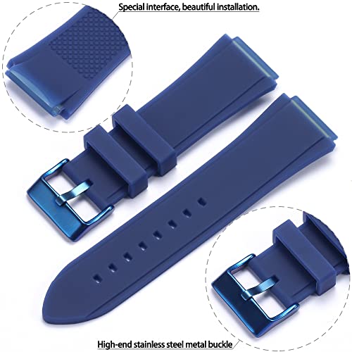 WRISTARMOR 45MM Silicone Rubber Watch Band Compatible With GUESS W0247G3 W0040G3 W0040G7 Men Women Sport Waterproof Strap