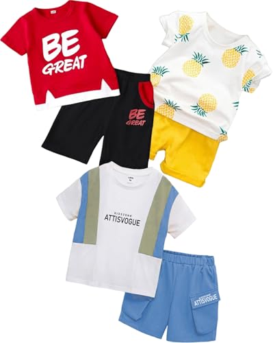 Image of Cotton Clothing Sets for Baby Boys & Baby Girls Kids Clothes for boys kids clothes for girls Printed Kids Clothing Sets (KDST82RD-KDST11MT-KDST87SB1)