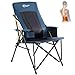 Portal Silla de camping con soporte lumbar para adultos, plegable, portátil, respaldo alto, de gran tamaño, 400 libras