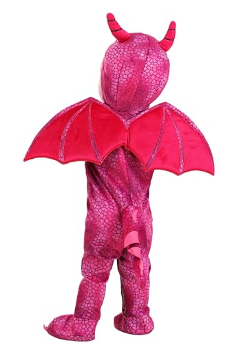 Disfraz Completo bebé dragón magenta con alas miniatura 2