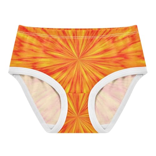 Girls' Underpants Kids Cotton Underwear Panties Briefs For Girl Age 2-8 Years Orange Fireworks Pattern