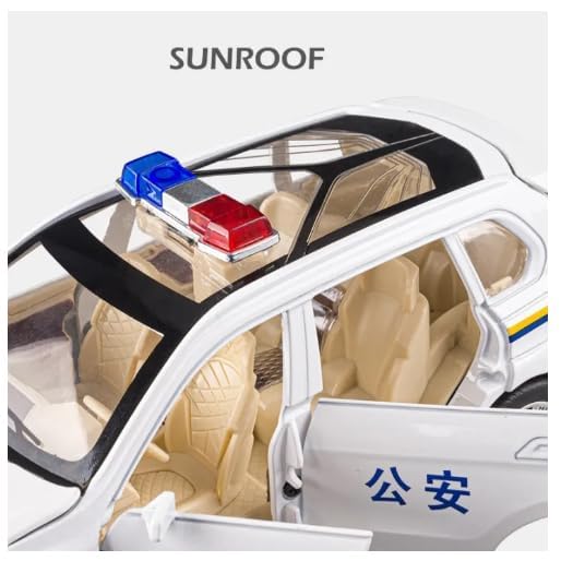Image of Pull Back on Alloy Metal Die-cast Metal Vehicle 1:24 Police BMMW X7 Kids' Musical Toys: Diecast Pullback Car with Openable Doors and Light(Colors as Per Stock)