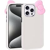 Kaislandy Compatible with iPhone 14 Pro Max Case, Cute 3D Bowknot Design Soft Silicone Shockproof Cover for iPhone 14 Pro Max 6.7' 2022 Beige
