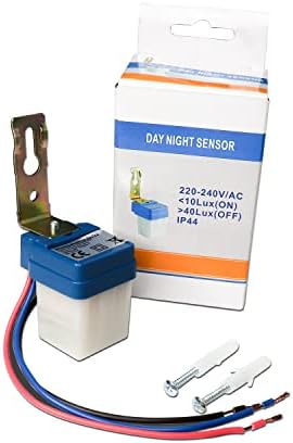 Electronic Spices AC DC 220V 10A Auto On Off Day/Night Photocell Sensor Photocell Light Switch Photoswitch Light Sensor Switch (220V)
