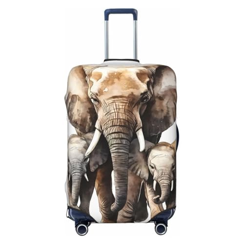 African Elephant Elastic Travel Luggage Cover, Washable Spandex Suitcase Protector, Anti-Scratch Fits 18-32 Inch