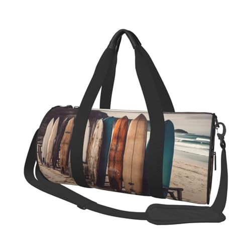 Travel Duffle Bag Weekender Bags for Men Women with Shoe Compartment Large Capacity Weekender Overnight Bag Boards On The Beach Carry On Tote Bags Sport Gym Bag for Travel Yoga, Black, One Size