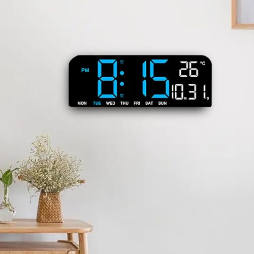 Reloj de escritorio LED con brillo ajustable y temperatura interna Qcwwy 8