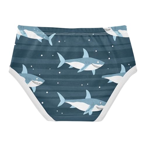 Wusikd Cartoon Shark Stripe Girls' Underwear Cotton Cute Girls Briefs Soft Toddler Underwear 2T2