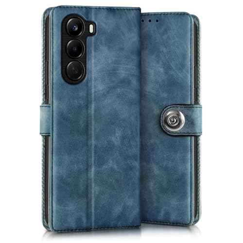 Image of WOW IMAGINE Shock Proof Flip Cover Back Case for 1+ OnePlus Nord CE 6 Lite 5G (Magnetic Button Flip Case | Wallet Pockets & Stand | Leather Finish | Aquamarine)