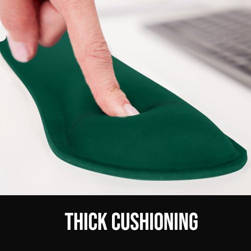 Image of GORILLA GRIP Silky Gel Memory Foam Wrist Rest for Computer Keyboard, Mouse, Ergonomic Design for Typing Pain Relief, Desk Pads Support Hand, Arm, Mousepad Rests, Stain Resistant, 2 Piece, Hunter Green
