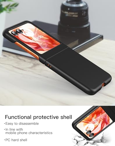 Image of Lustree Hard PC Back Cover Case for Motorola Razr 50| Anti-Slide |Lightweight |Protective Hard Case Cover for Motorola Razr 50 2024 -Black