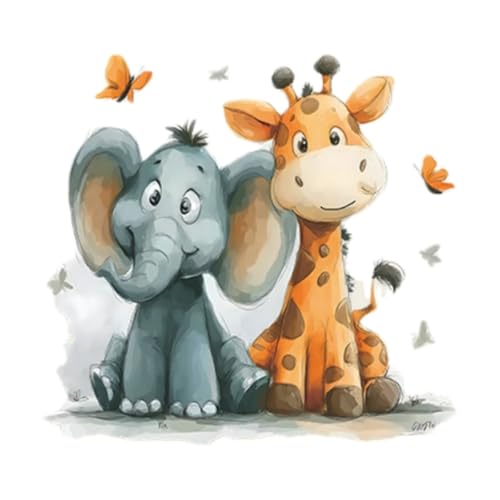 Vinilos decorativos infantiles de jirafa y elefante acuarela