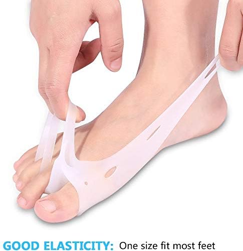 Bunion Corrector Relief Gel Toe Separator for Hammer Toe with Forefoot Pads Cushion, Silicone Toe Straightener Spacer Hallux Valgus for Men and Women, Easy Wear in Shoes (1 Pair with Pads)