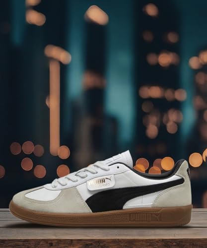 Image of Puma Unisex-Adult, Palermo LTH, White-Vapor Gray-Gum, Sneaker, 13UK, (39646401)