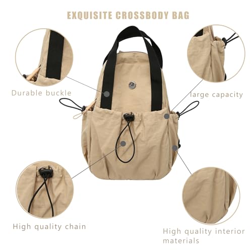 Crossbody Bags for Women，shoulder Bag For，waterproof Backpack，travel Bags，both Men and Women Can Carry It. (khaki)3