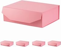 Vista 44 de 3 cajas de regalo extragrandes negras mate con tapa, 19 x 16 x 6 pulgadas, cajas de regalo gigantes magnéticas duras para regalos, ropa, bata