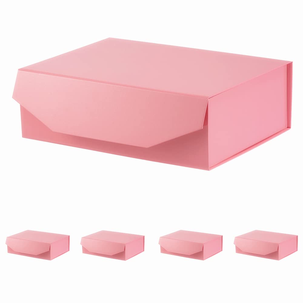 Rosa große Geschenkbox mit Deckel, magnetische Geschenkbox, groß, 33 x 22,9 x 10,2 cm, 5 Stück