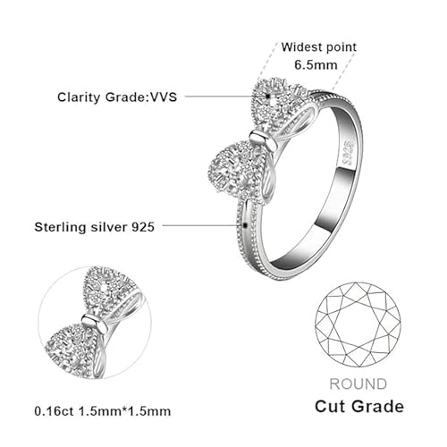 Plated 925 Sterling Silver Rings for Women,Stackable Wedding Rings for Women Infinity Forever Love Knot Ring,Cubic Zirconia Promise Rings3