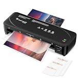 Bonsaii A4 Laminator Machine Set - Includes 50 Laminating Pouches (30xA4, 10xA5, 10xA6), with Never Jam Technology, Dual Heat Settings, High-Speed Laminating, Max A4 Size Width, Black, L418-C
