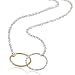 Two Tone Eternity Infinity Necklace 925 Sterling Silver & 14k Gold Filled, 18"