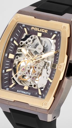 Image of Police Automatic Analog with Black Dial Black Silicone Strap Watch for Men - PLPEWJR0072204