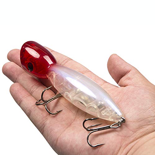 Andoer Isca Popper Grande de 14 cm / 5,5 Polegadas de Plástico Pesado Isca Popper Isca Crankbait com