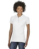  Gildan Damen Ladies\' Premium Cotton Double Piqué Polo/85800L Poloshirt, Weiß (White 30), 40 (Herstellergröße: L)