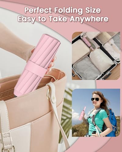 Image of ANYCHO Umbrella 3 Fold - Automatic Umbrella for Women and Men -Folding Umbrella with 50 Sturdy Ribs - UV Protect 3 Fold Umbrella for Women