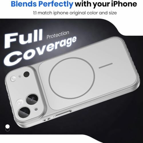 Image of for iPhone 14 Plus |Convert to 17 pro /17 Pro Max Style Premium Back Glass Converter Cover Magnetic Case for iPhone 14 Plus |Convert to 17 pro /17 Pro Max (Silver)