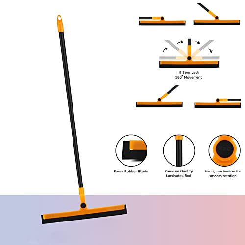 Image of Zureni Floor Wiper with Metal Rod for Home Bathroom Kitchen Wiping (Pack of 2)